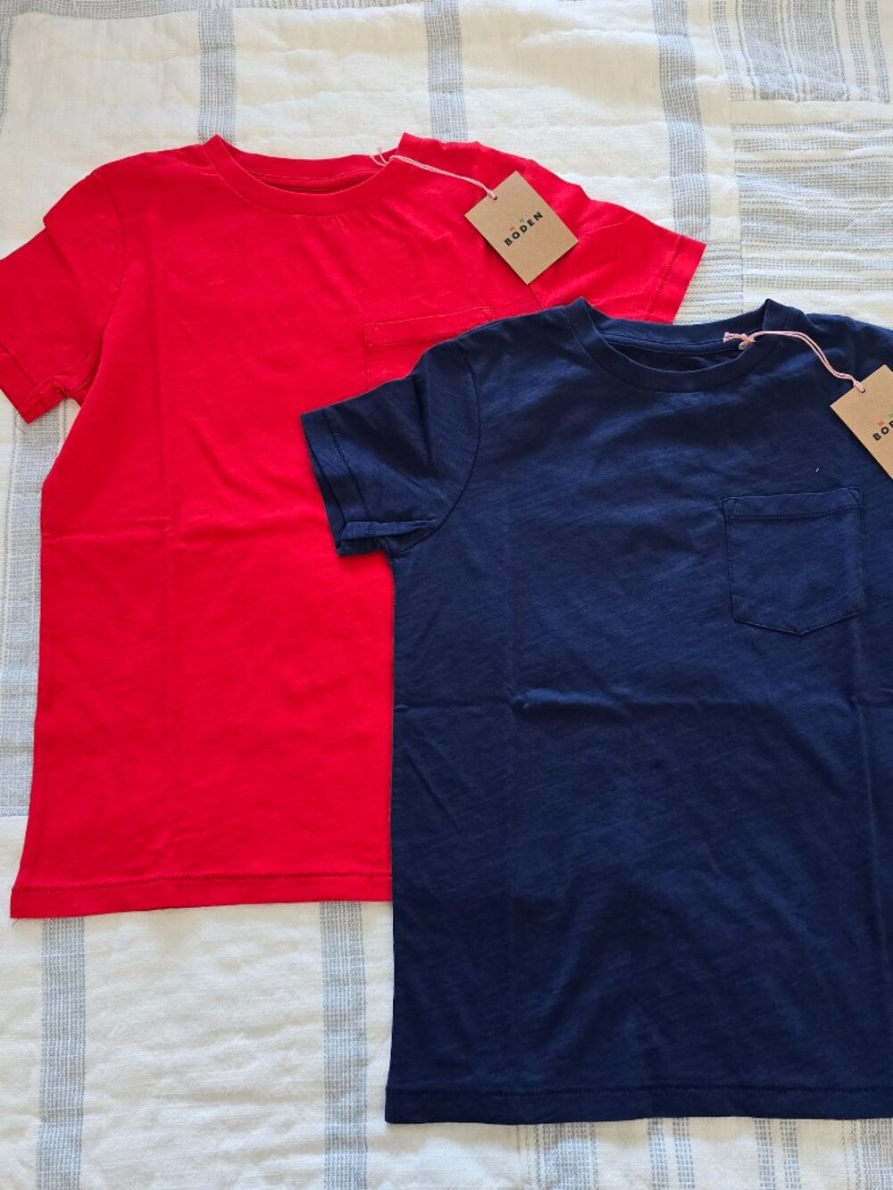 NEW 9-10Y Mini Boden Shirts Red and Blue